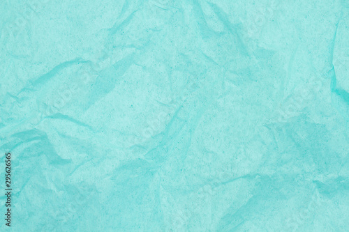 Teal textured wrinkled paper material background