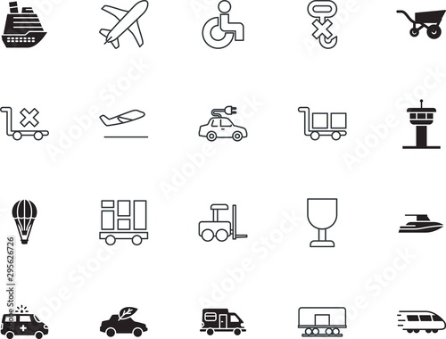 transport vector icon set such as: off, law, breakable, balloon, clinic, safety, help, fun, healthcare, factory, fuel, button, innovation, green, dirty, patient, plug, side, handicap, battery, human