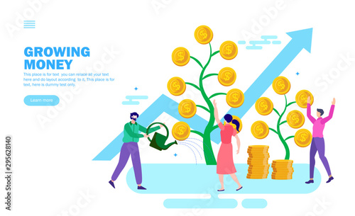 team nurturing money growth