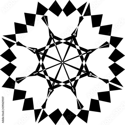 Outline Mandala black and white design coloring book. Decorative round ornament.  Oriental pattern, vector illustration.