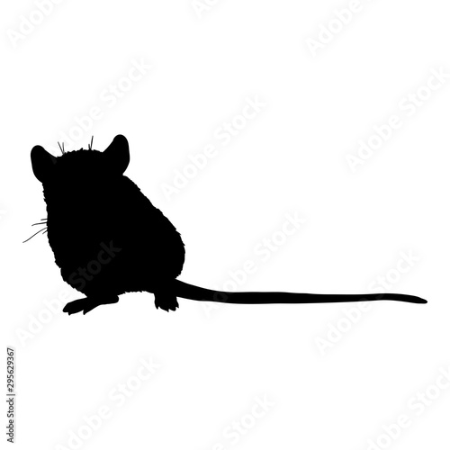 Vector Black Silhouette of Mouse
