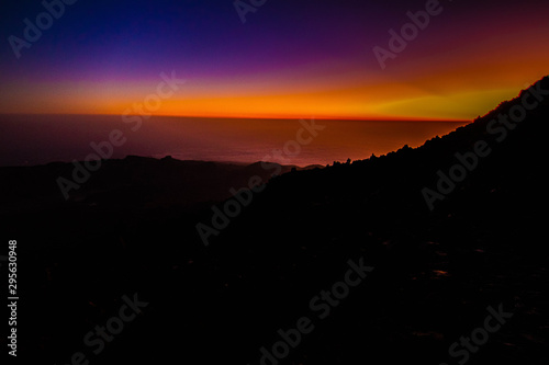 Puesta de sol en el Volcán Teide de Tenerife