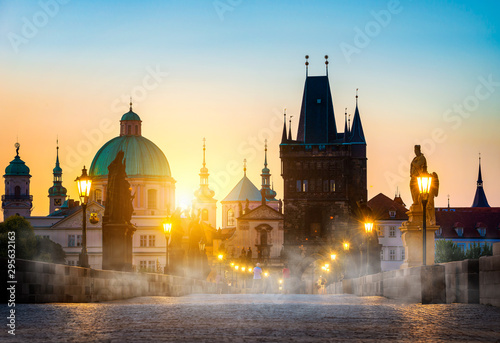 Charles bridge in the fog