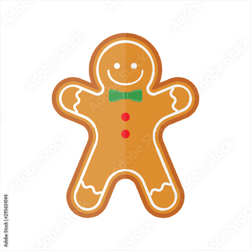 Vector illustration of an isolated gingerbread man.