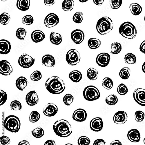 Modern seamless pattern. Hand drown for wrapping paper. Design element. Modern simple abstract template. Vector illustration art. Dots drawing. Abstract black design template on white background.