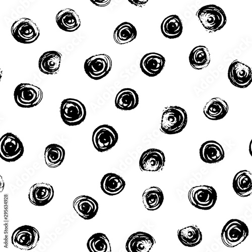 Modern seamless pattern. Hand drown for wrapping paper. Design element. Modern simple abstract template. Vector illustration art. Dots drawing. Abstract black design template on white background.