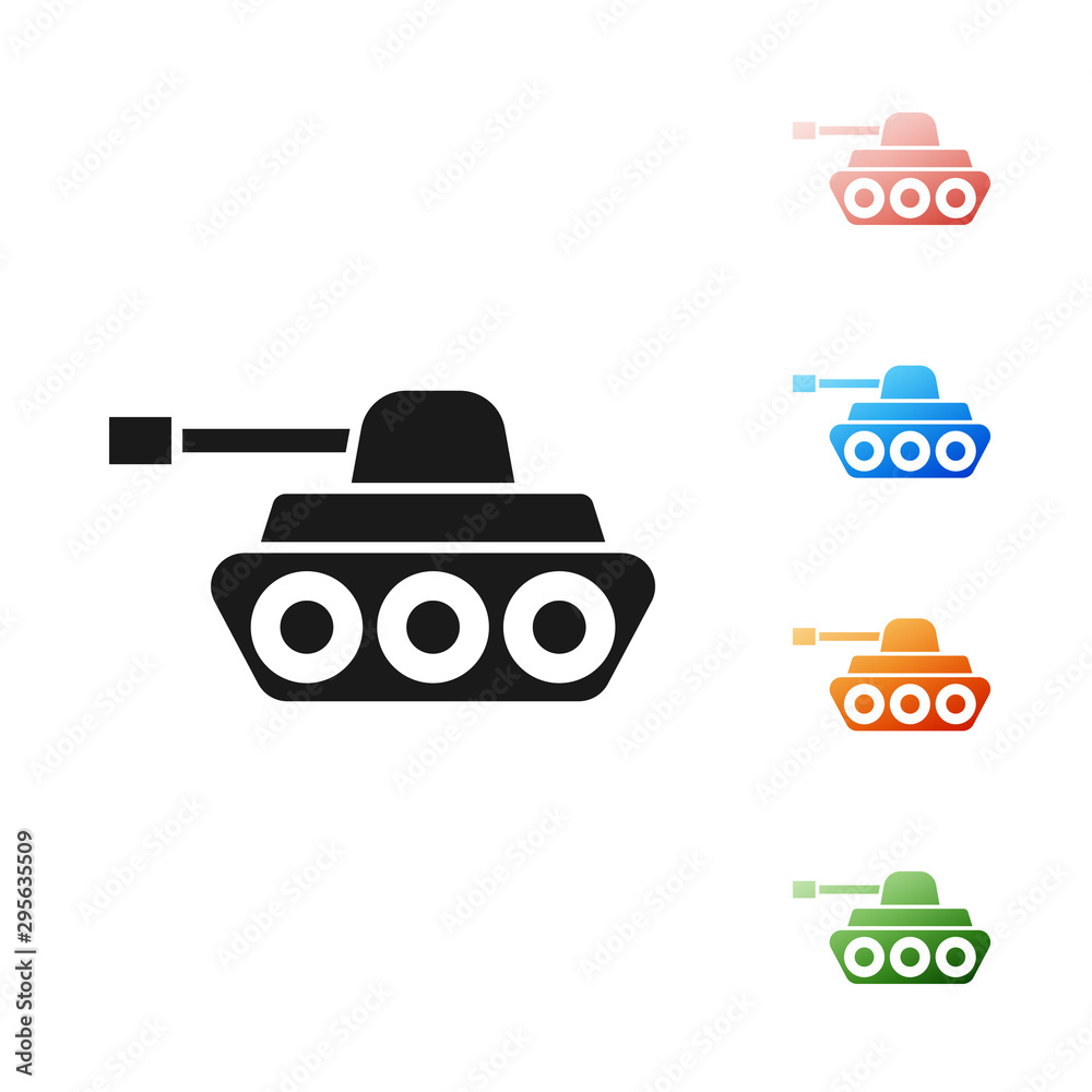 Black icon on white background military tank Vector Image
