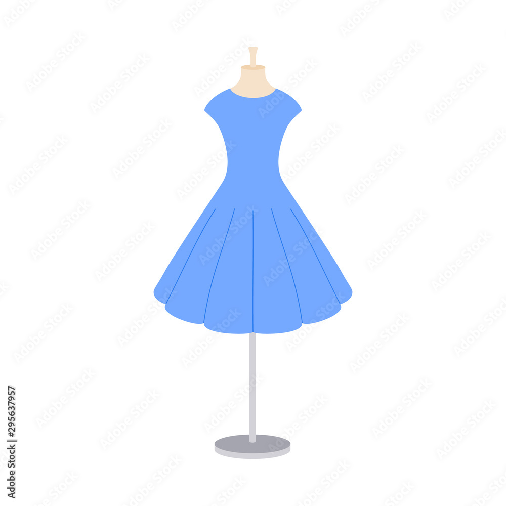 Vector illustration of an isolated simple style dress on a mannequin.