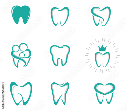 Dental logo set, dental medicine vector template