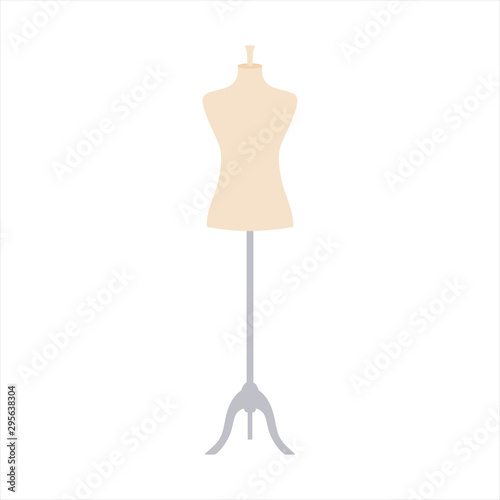 Vector illustration of an isolated dressmakers tailors mannequin.