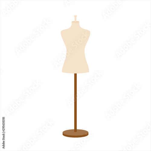 Vector illustration of an isolated dressmakers tailors mannequin.