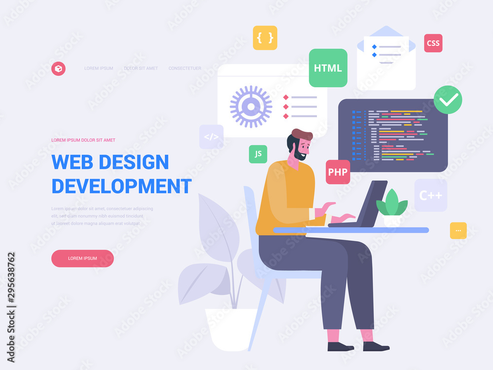 Web design landing page vector template Web design landing page vector template