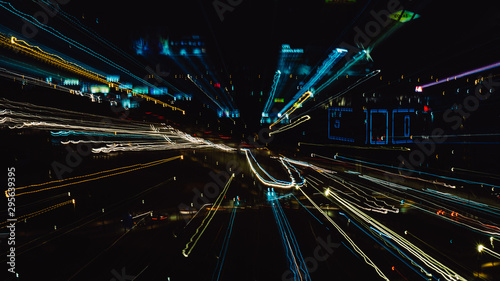 traffic in city at night