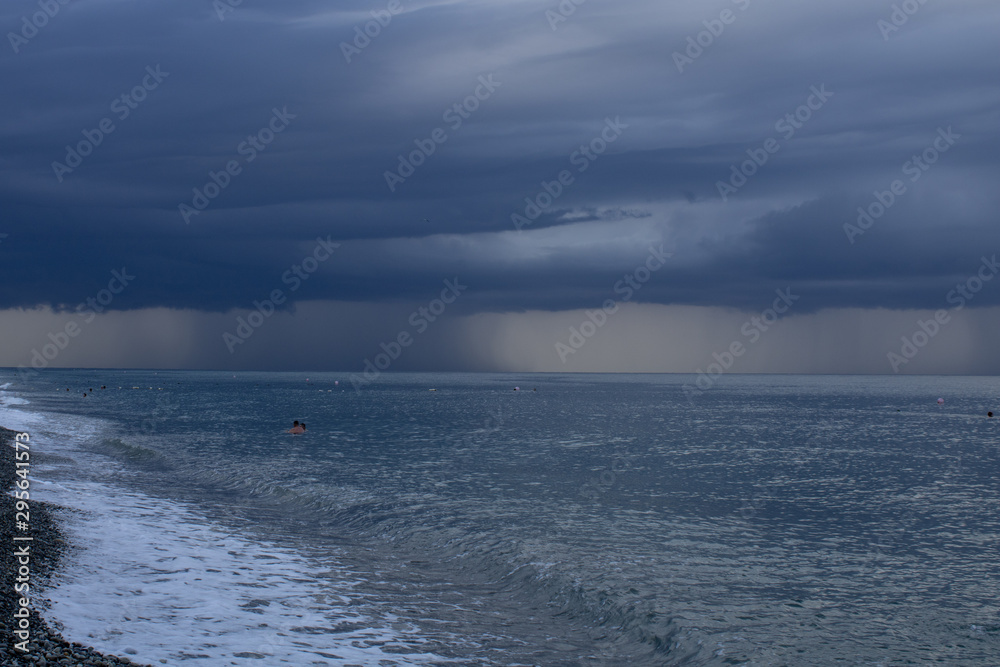 Thunderstorm on the Black Sea on a hot summer day Thunderstorm on the Black Sea on a hot summer day