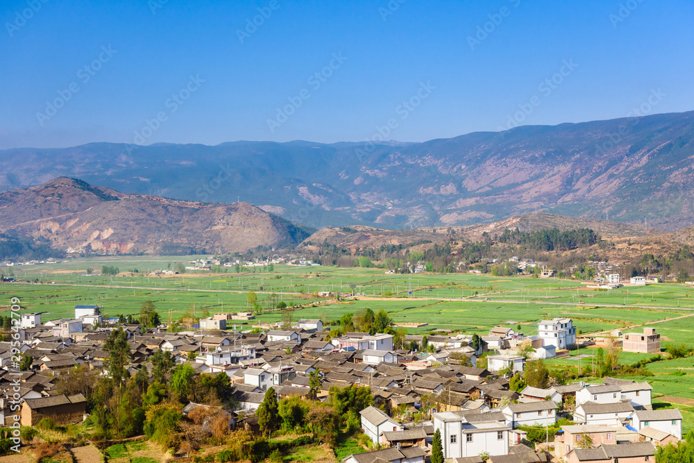Rural countryside view of agricultural land, Dali, Yunnan, China