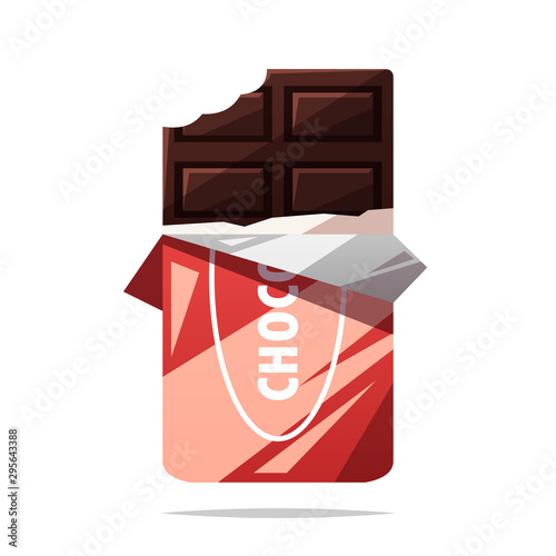 Chocolate bar vector isolated illustration