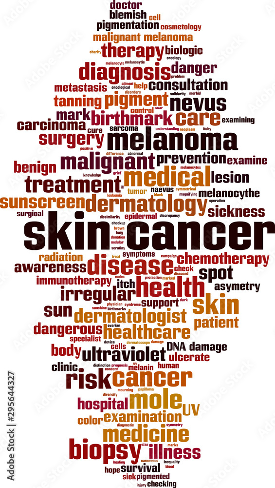 Obraz premium Skin cancer word cloud