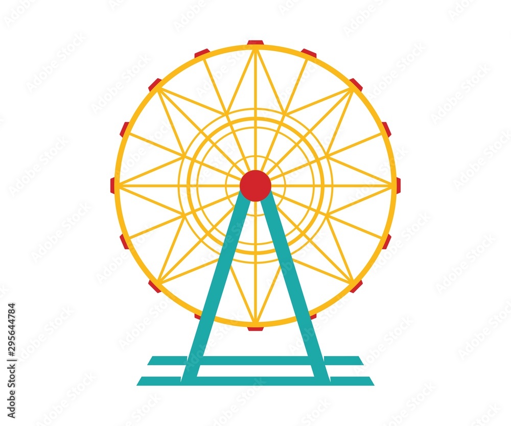 Ferris wheel Vector Icon. Ferris wheel icon in cartoon style isolated