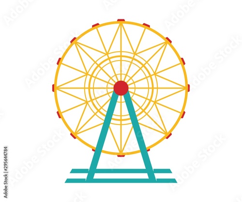 Ferris wheel Vector Icon. Ferris wheel icon in cartoon style isolated on white background