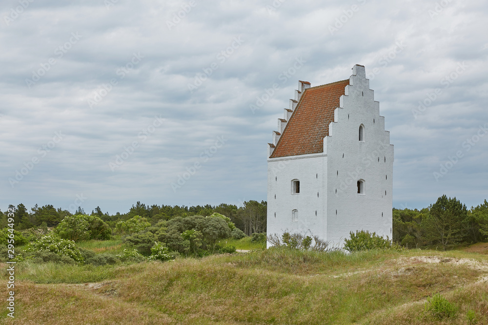 Den Tilsandede Kirke, also known as The Buried Church or The Sand-Covered Church near Skagen Denmark