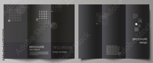 The minimal vector illustration of editable layouts. Modern creative covers design templates for trifold brochure or flyer. Abstract vector background with fluid geometric shapes. photo