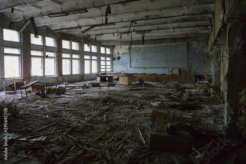 Abandoned School in Pripyat in the Chernobyl Exclusion Zone