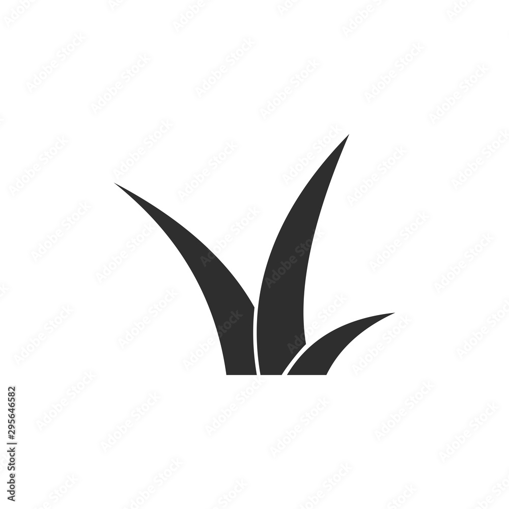 Black lawn grass icon vector design template. Isolated on white background.