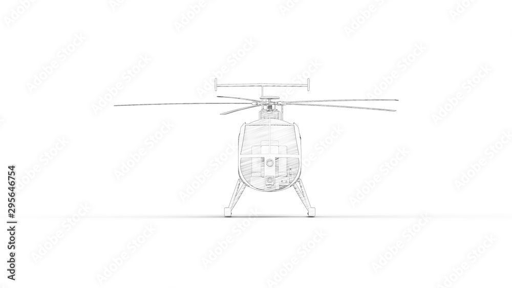 3d rendering of a small helicopter isolated in white background 3d rendering of a small helicopter isolated in white background