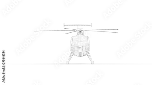 3d rendering of a small helicopter isolated in white background