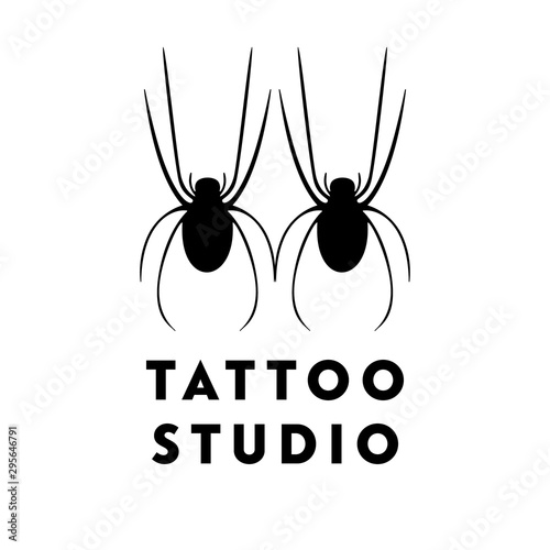 Vector illustration of a tattoo studio concept.