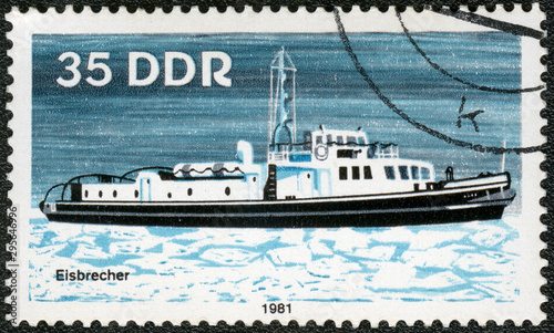 GERMANY - 1981: shows Icebreaker, River Boat, 1981