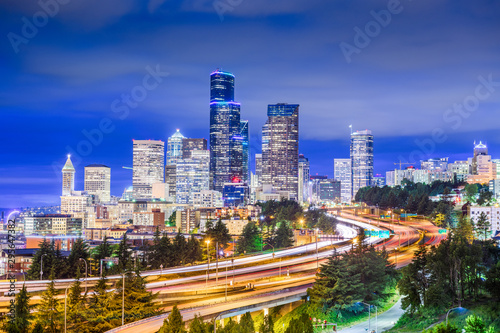 Seattle, Washington, USA downtown city skyline