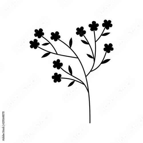 Vector illustration of a cherry blossom silhouette.