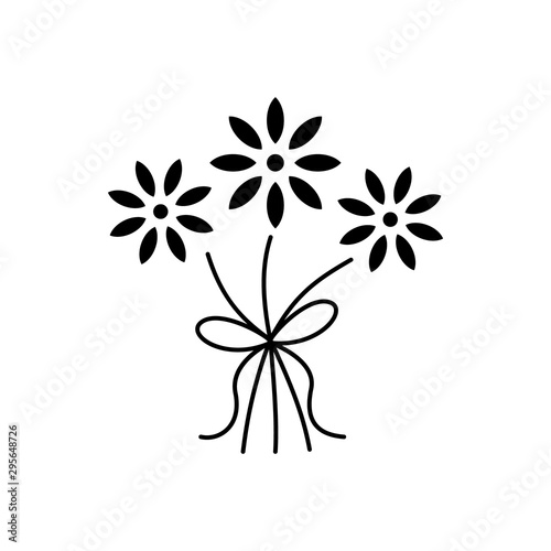 Vector illustration of a bunch of flowers silhouette.