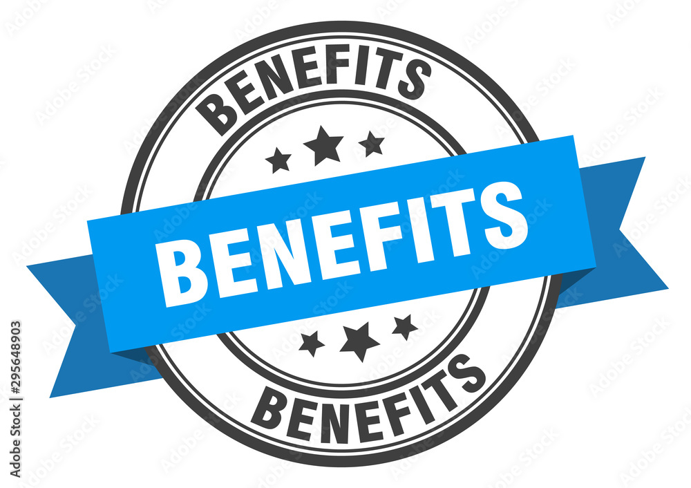 Fototapeta premium benefits label. benefits blue band sign. benefits