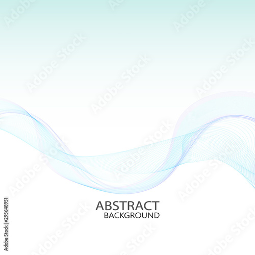  Abstract background with horizontal elegant blue wave. Design element