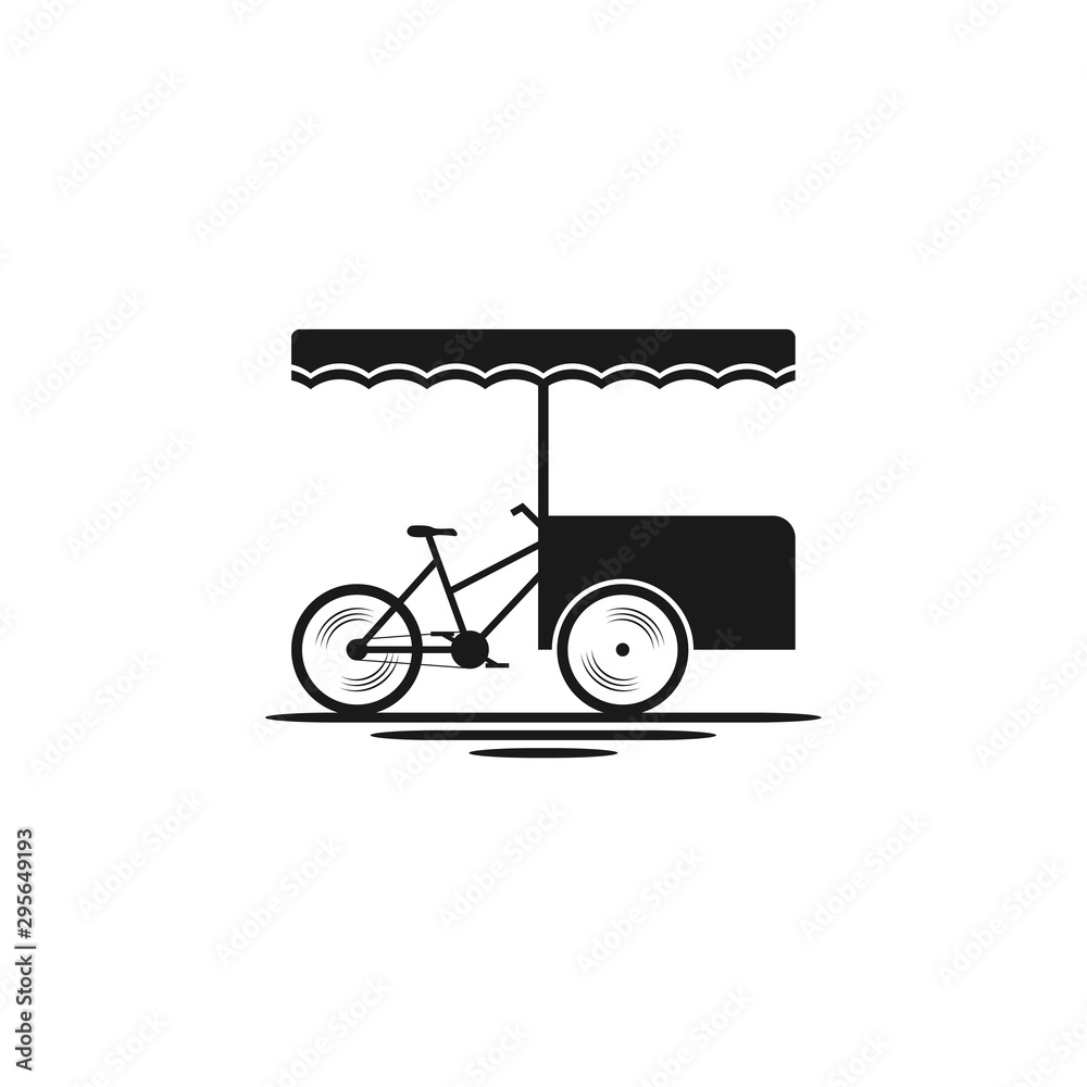 Bicycle Food Cart logo design - bbq burger coffee business - food and drink food truck logo