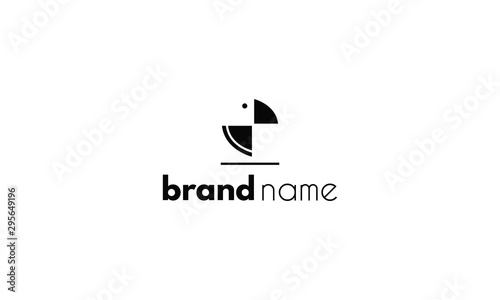 Vector logo on which an abstract image of a cockatoo parrot.