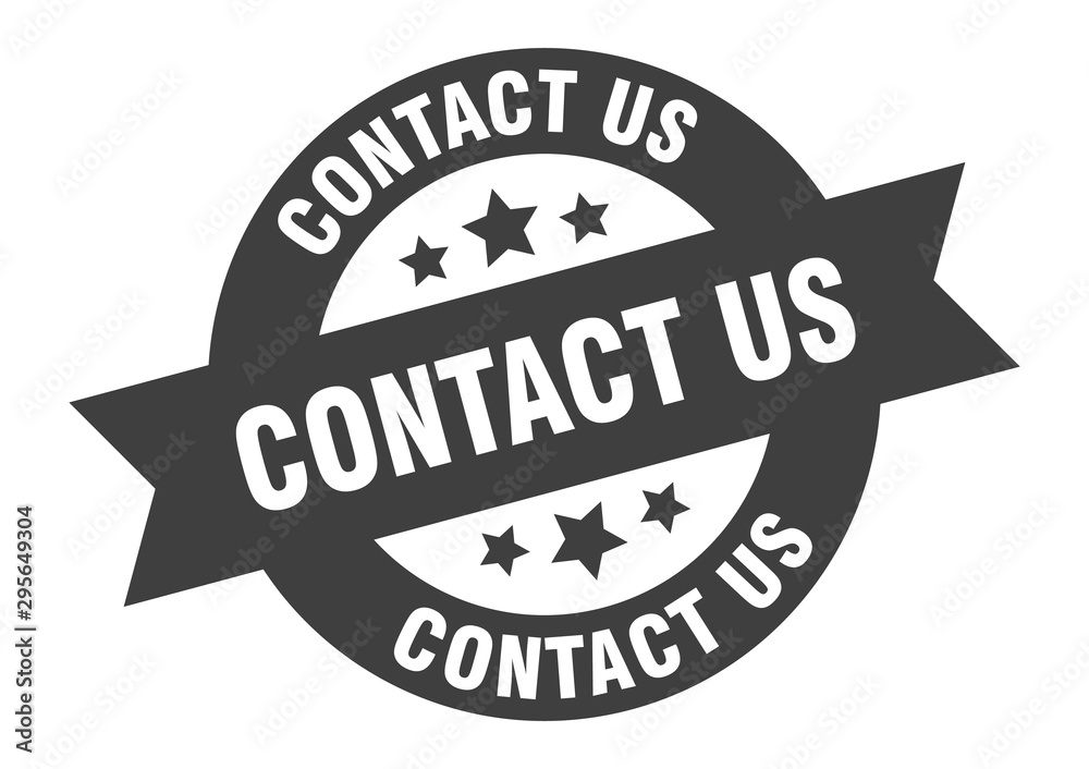 Fototapeta premium contact us sign. contact us black round ribbon sticker
