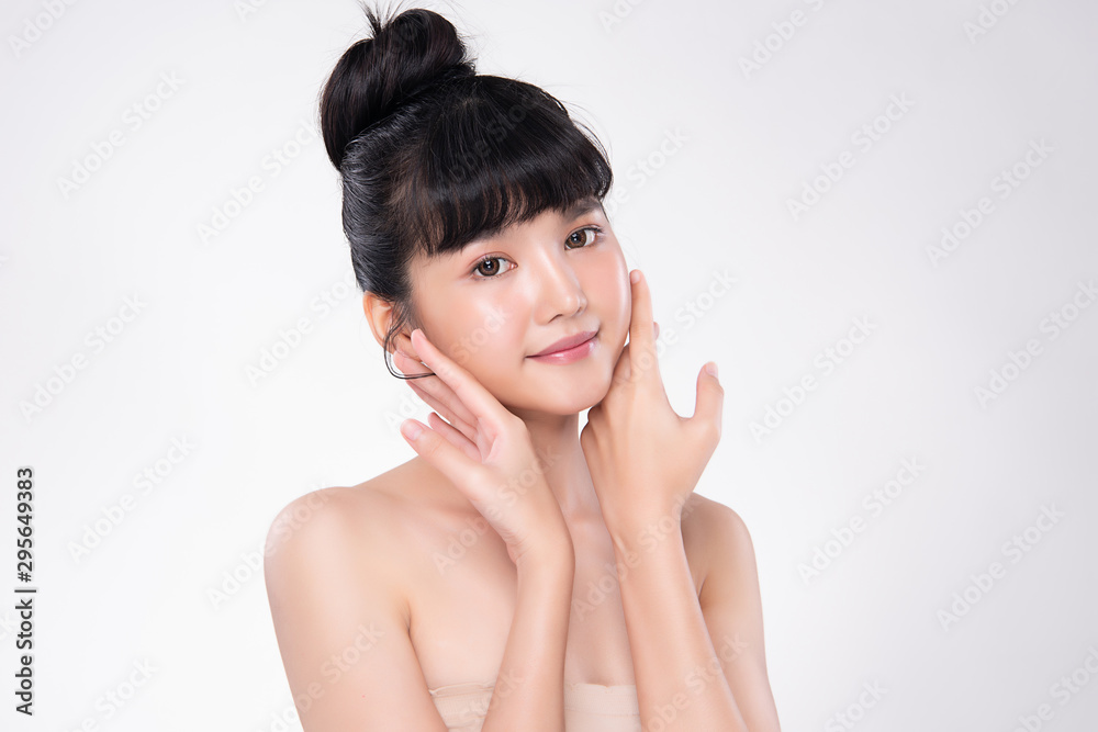 Beautiful Young Asian Woman with Clean Fresh Skin, Beautiful Young Asian Woman with Clean Fresh Skin,