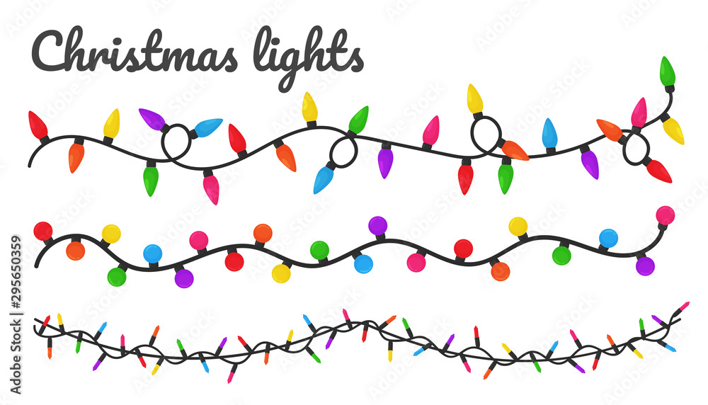 Christmas lights. Colorful decorative bulbs for decoration at a Christmas party.