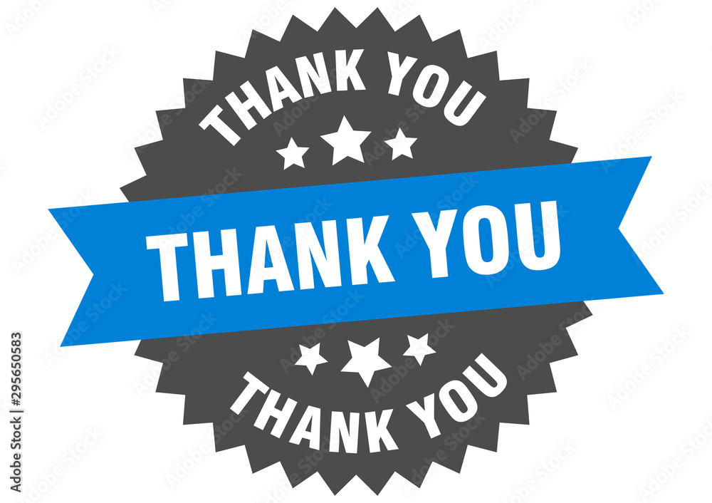 Fototapeta premium thank you sign. thank you blue-black circular band label