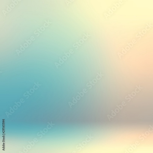Light blue yellow iridescent 3d background. Attractive shiny wall abstract texture. Delicate holographic toned illustration.