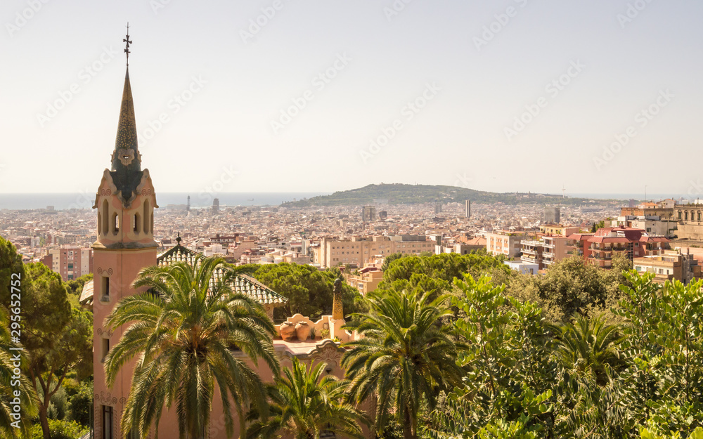 Barcelona daytime Parc Guell Catalunya Spain touristic amazing view