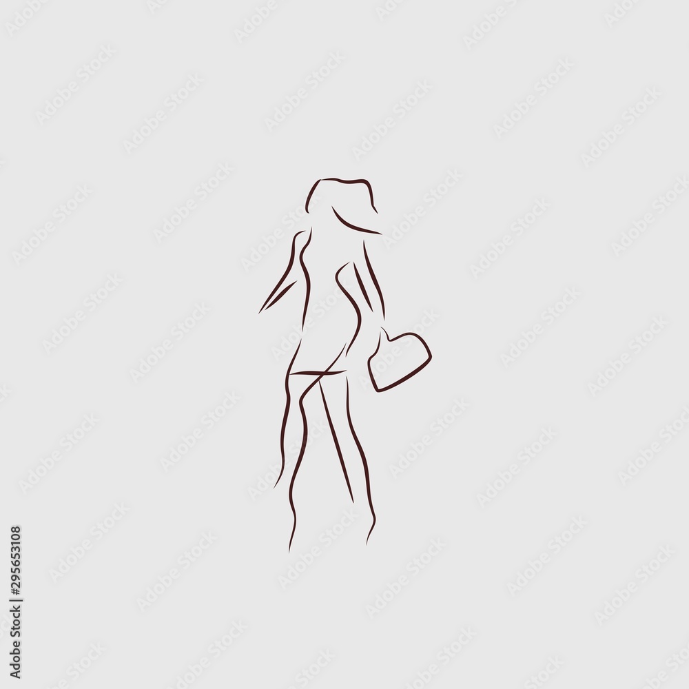 business woman walking logo design business woman walking logo design