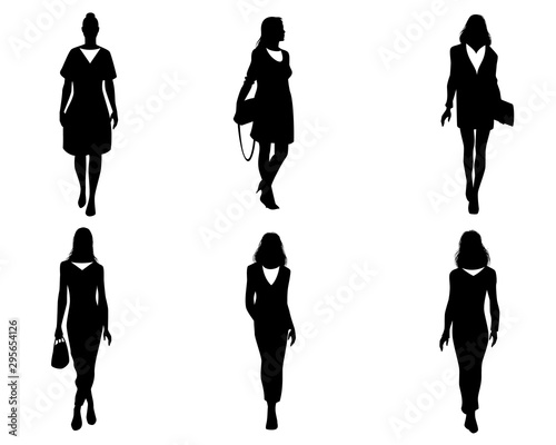 Women silhouettes set on white