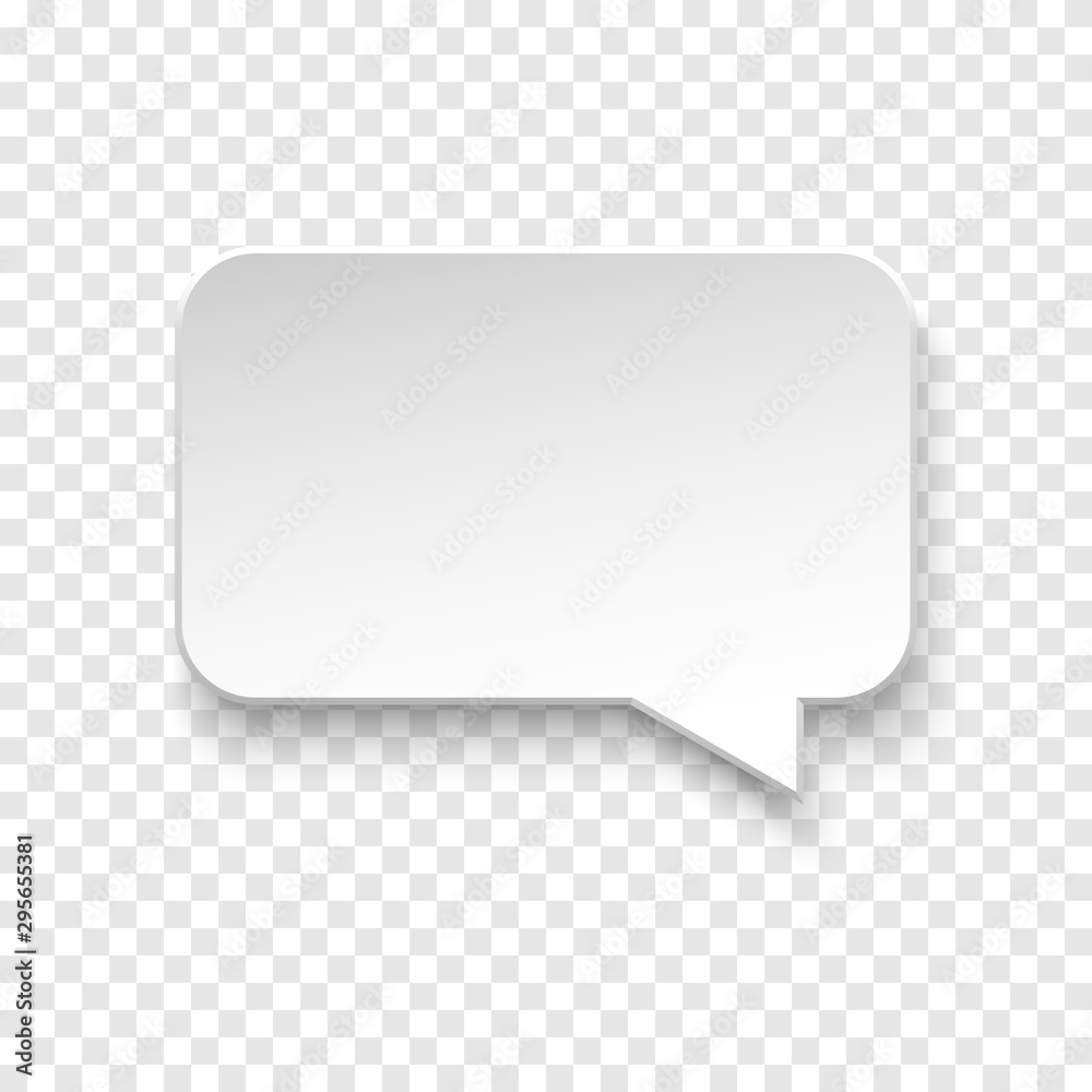 Vector blank paper speech bubble on background.