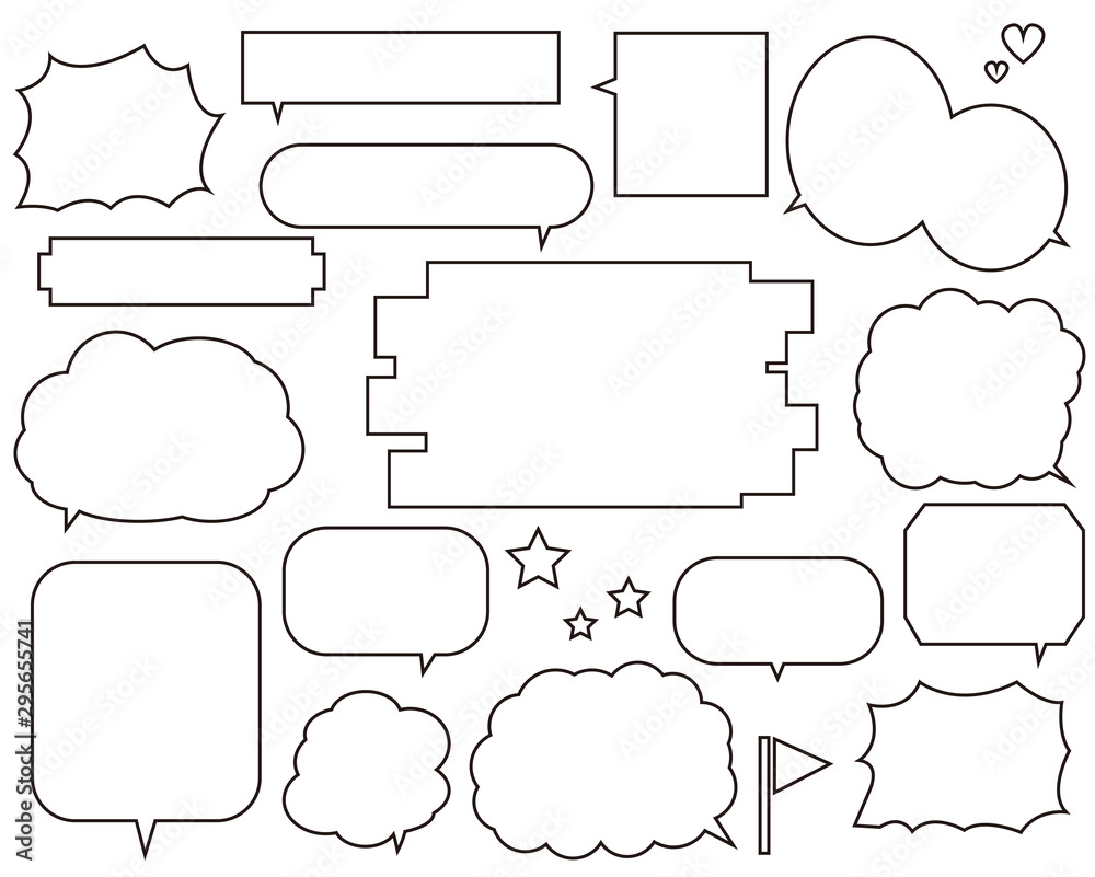 Fototapeta premium ふきだし ベクター セリフ セット