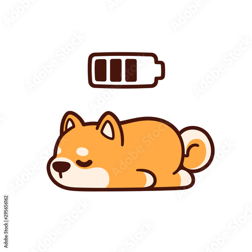 Cute cartoon sleeping dog