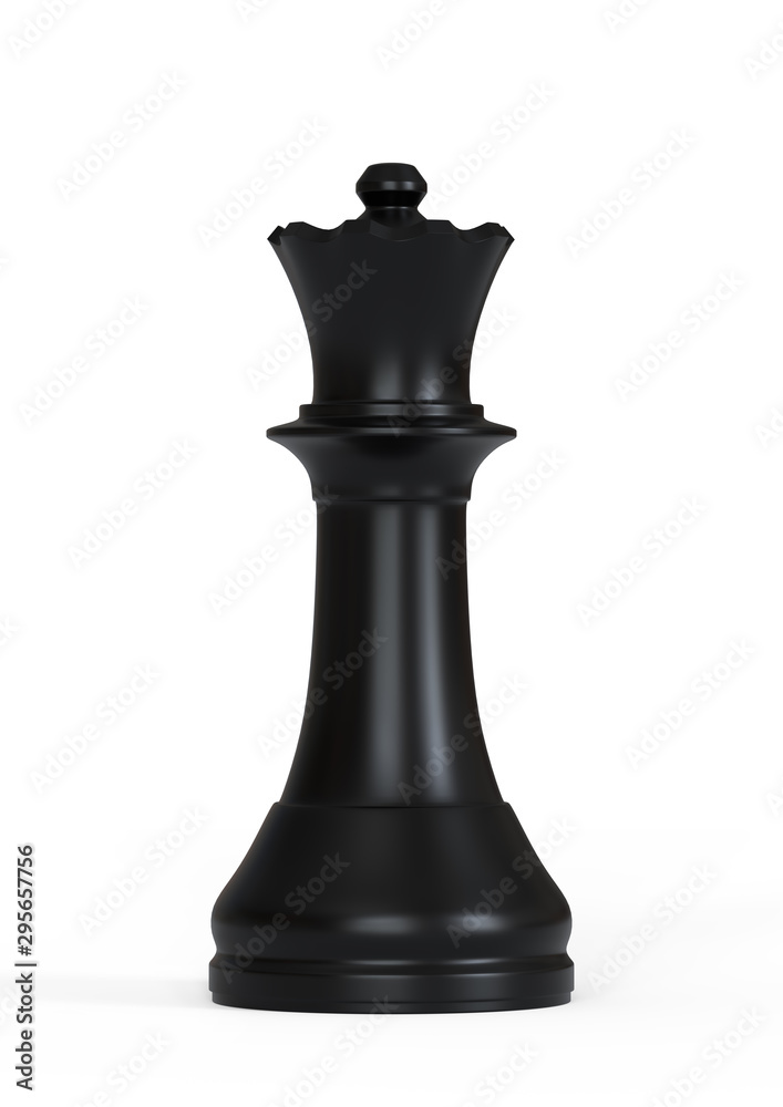 Black queen chess on a white background. Chess game figurine. leader success business concept. Chess pieces. Board games. Strategy games. 3d illustration, 3d rendering Black queen chess on a white background. Chess game figurine. leader success business concept. Chess pieces. Board games. Strategy games. 3d illustration, 3d rendering